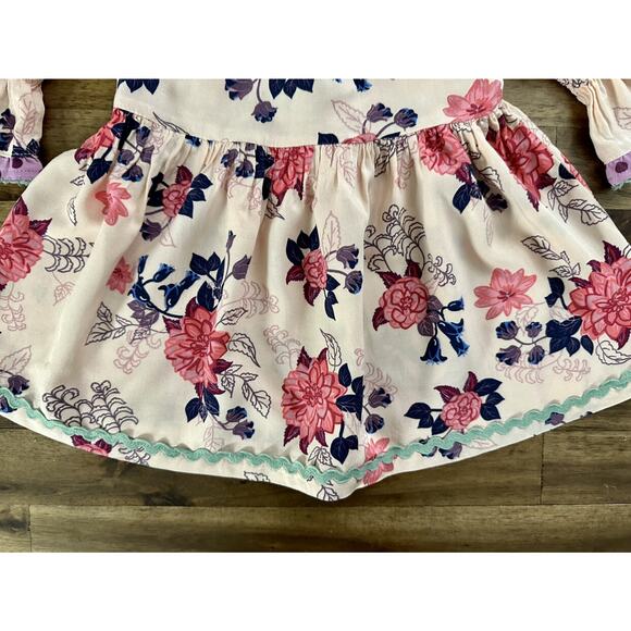 Matilda Jane Once Upon A Time Great Delight Pink Floral Short Sleeve Tunic Top 2 - Picture 6 of 9